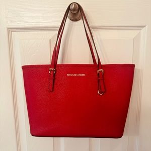 Michael Kors jet set red tote bag NWOT